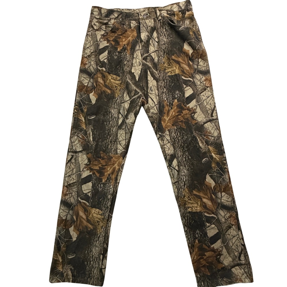 Wrangler ProGear Mens Camo Hunting Pants 36x33 RealTree Hardwood Cotton PG001HW